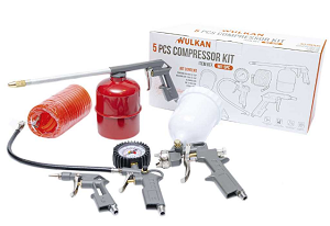 KIT DE ACCESORIOS COMPRESOR WULKAN 5 PIEZAS WK-5P-C