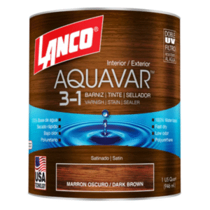 BARNIZ AQUAVAR MARRON OSCURO 1/4GALÓN LANCO