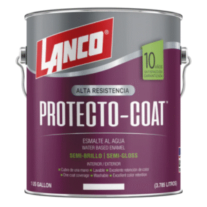 ESMALTE AL AGUA PROTECTO COAT SB BLANCO 1GALÓN LANCO | 2 EN 1 PRIMER + PINTURA