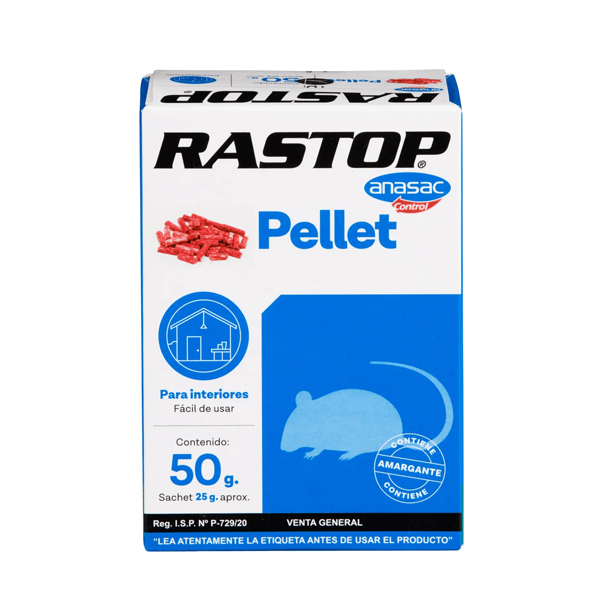 RATICIDA RASTOP PELLET 50 GRS.