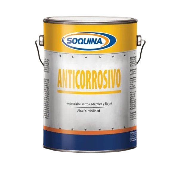 ANTICORROSIVO ALQUÍDICO GRIS PERLA 1 LT SOQUINA PARA ESTRUCTURAS METÁLICAS