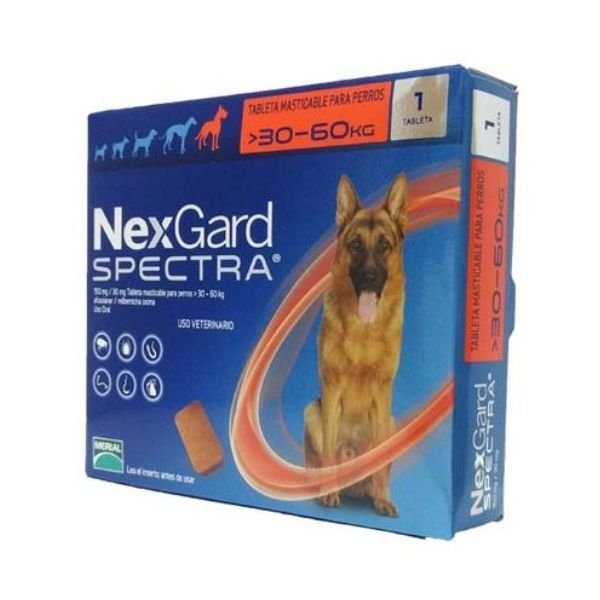 ANTIPARASITARIO NEXGARD SPECTRA 30.1 - 60 KG 1 TABLETA MASTICABLE