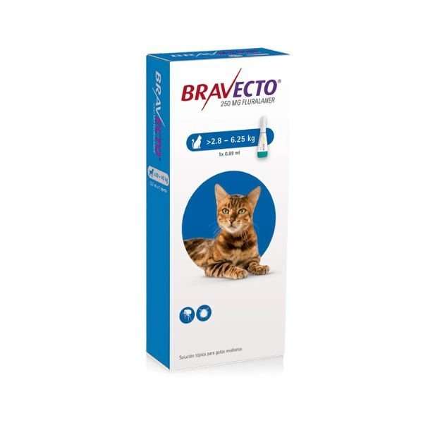 ANTIPULGAS Y GARRAPATAS BRAVECTO GATO PIPETA 2.8 - 6.25