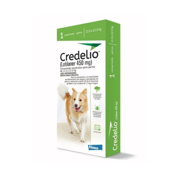 ANTIPULGAS Y GARRAPATAS CREDELIO COMPRIMIDO MASTICABLE PERROS 450 MG X3 11