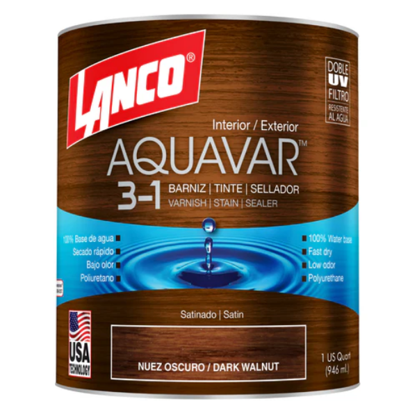 BARNIZ AQUAVAR NUEZ OSCURO 1GALÓN LANCO