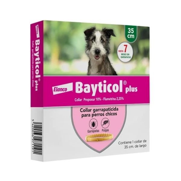 COLLAR ANTIPULGAS Y GARRAPATAS PERRO BAYTICOL 33 CM RAZA PEQUEÑA