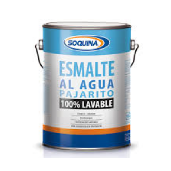 ESMALTE AL AGUA PAJARITO BLANCO 1/4 GALÓN SOQUINA | ALTO PODER CUBRITIVO