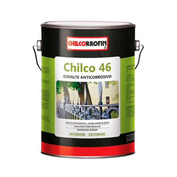 PINTURA ANTICORROSIVA CHILCORROFIN CHILCO 46 NEGRO GALÓN SATINADO PARA ACERO