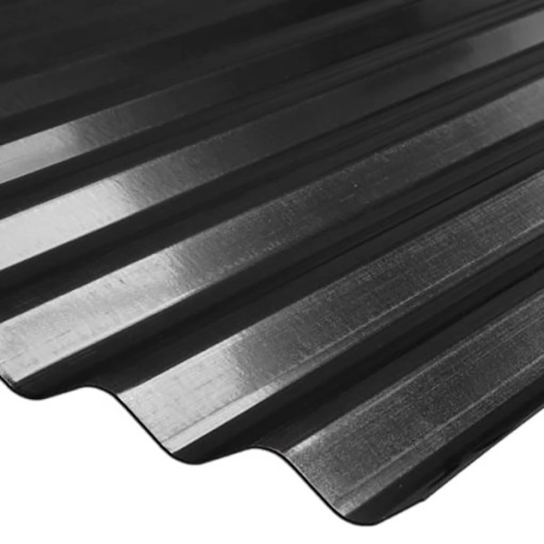 Plancha Zinc Acanalada Prepintado Negro 0.35 X 2.5 MT