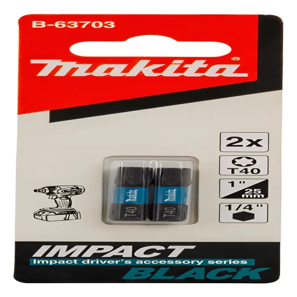PUNTA IMPACT BLACK T40 25MM 2 PIEZAS MAKITA B63703