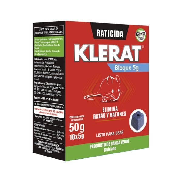 RATICIDA KLERAT BLOQUE 50 GR