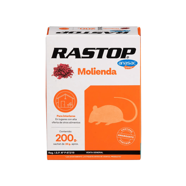 RATICIDA RASTOP MOLIENDA TOFFEE 200 GR.