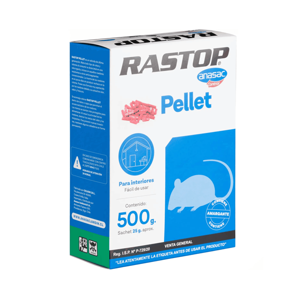 RATICIDA RASTOP PELLET 500 GRS.