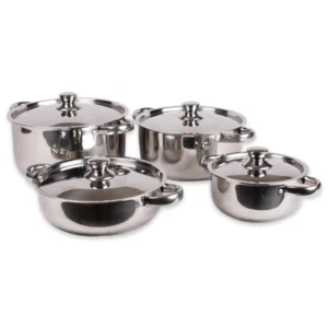 BATERIA ACERO INOXIDABLE 8 PIEZAS CON TAPA