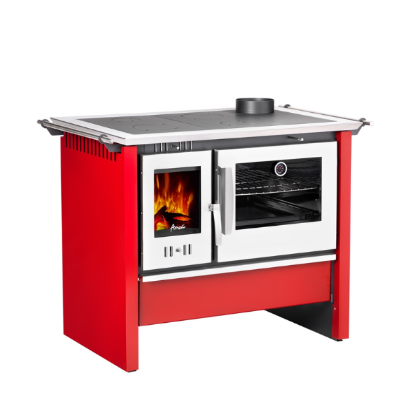 COCINA LEÑA ALLEGRA ROJA AMESTI 860x850x600