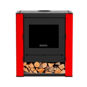 ESTUFA LEÑA GOLD 500 ROJO BLACK VISION BOSCA