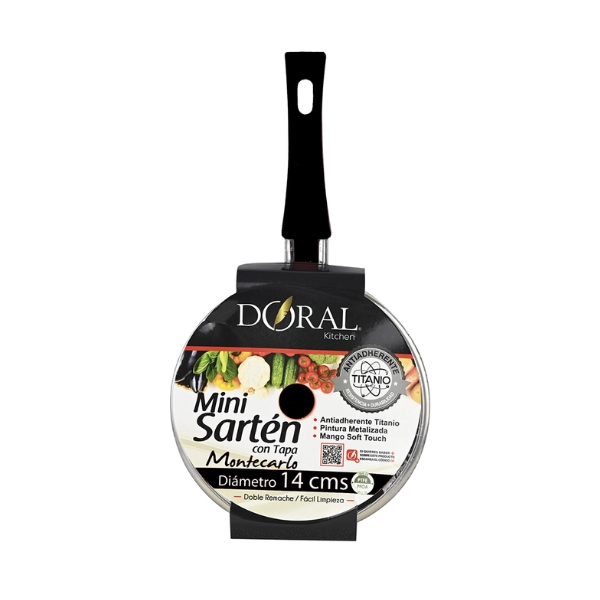 SARTEN MINI CON TAPA 14 CMS MONTERCARLO