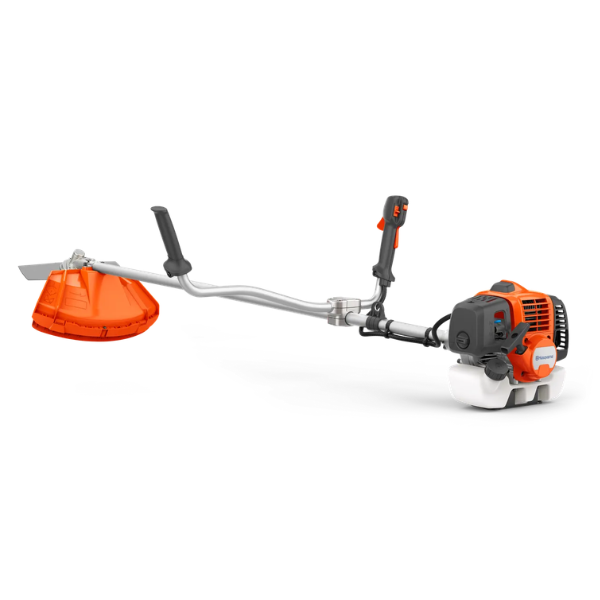 Conoce la desbrozadora Husqvarna 331R de 33 cc, con 1 kW de potencia, ancho de corte de 43 cm y equipamiento para trabajos exigentes.