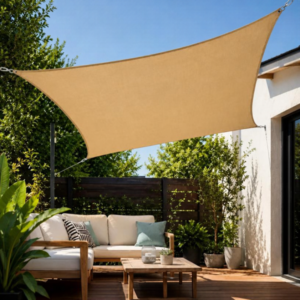 Complementa tu jardín o terraza con el toldo vela cuadrada de 5 x 5 m y 180 g/m², una alternativa decorativa para crear sombra.